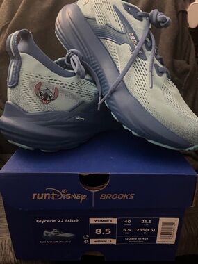 Brooks Women's Light Blue and Navy RunDisney Glycerin 22 Sneakers